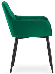 Zielone tapicerowane welurowe krzesło - Dante 3X
