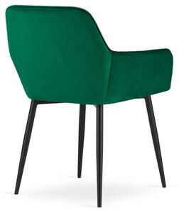 Zestaw 2 zielonych krzeseł tapicerowanych - Dante