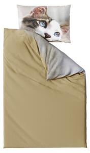 Pościel 3D BLUE EYED CAT biała + poszewka na poduszkę 40x40 cm gratis Rozmiar pościeli: 70 x 90 cm | 140 x 200 cm