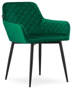 Zestaw 2 zielonych krzeseł tapicerowanych - Dante