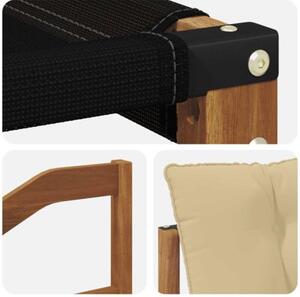 Sofa na zewnątrz drewno akacji i tekstylen naturalny