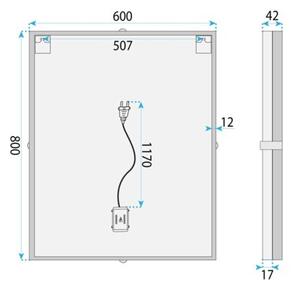 Lustro REA BL808 60 LED BiaÅy