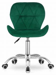 EMWOmeble Krzesło obrotowe AVOLA 3804 zielony welur/srebrna noga