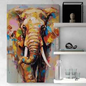 Obraz stylowy słoń z imitacją obrazu