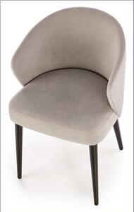Szare kubełkowe krzesło welurowe - Fuso 3X