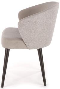 Szare kubełkowe krzesło welurowe - Fuso 3X