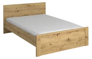 Podwójne łóżko z zagłówkiem 140x200 dąb artisan - Basani 19X
