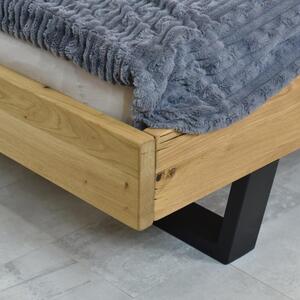 Łóżko z litego drewna na metalowych nogach 180 x 200 cm, Samuel