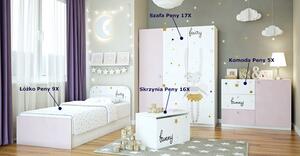Biało-lawendowe łóżko dziecięce 90x200 Peny 9X- 2 kolory