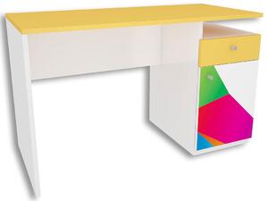 Biurko dziecięce szkolne z kolorową grafiką Elif 3X - 3 kolory