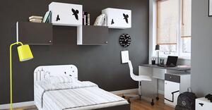 Biało-grafitowe łóżko młodzieżowe 90x200 Timi 9X - 5 kolorów