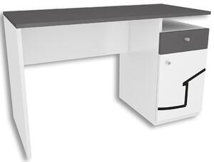 Biało-grafitowe biurko młodzieżowe Timi 3X - 5 kolorów