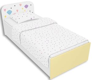 Biało-żółte łóżko dziecięce 90x200 Lili 9X - 3 kolory