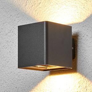 Kinkiet zewnętrzny LED Aaron Lucande, czarny, aluminium, nowoczesny