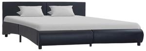 Rama łóżka, czarna, sztuczna skóra, 160 x 200 cm