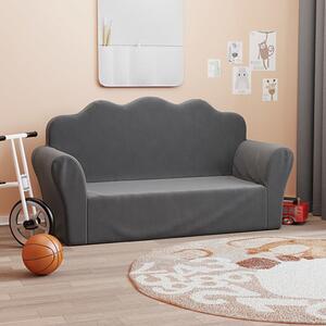 Podwójna sofa dziecięca z miękkiego pluszu antracyt - Gretter 4X