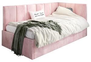 Tapicerowane łóżko młodzieżowe 80x200 - różowy - Barnet 3X