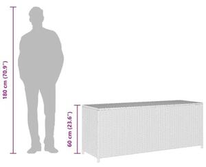 Skrzynia ogrodowa, szara, 150 x 50 x 60 cm, rattan pe