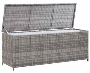 Skrzynia ogrodowa, szara, 150 x 50 x 60 cm, rattan pe