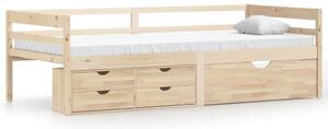 Rama łóżka z szufladami i szafką, sosna, 90x200 cm