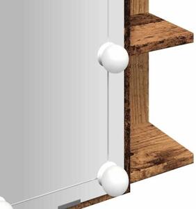 Szafka lustrzana z diodami LED stare drewno 70x16,5x60 cm