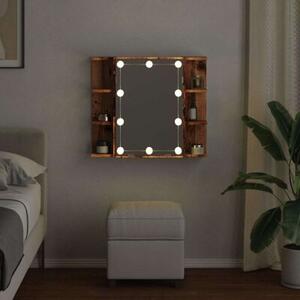 Szafka lustrzana z diodami LED stare drewno 70x16,5x60 cm