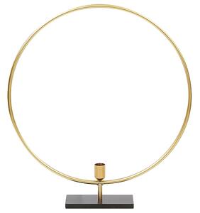 Świecznik metalowy dekoracyjny w stylu glamour złoty Seram Beliani