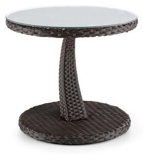 Blumfeldt Tabula, stolik do odkładania, 50 cm, szkło, polirattan, aluminium, dwukolorowy brązowy