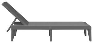Leżak, antracytowy, 186x60x29 cm, pp