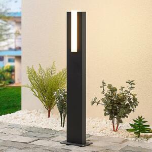 Słupek oświetleniowy LED Virgalia Lucande, czarny, aluminium, nowoczesny