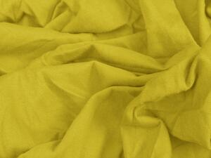 Jersey prześcieradło żółte 90 x 200 cm