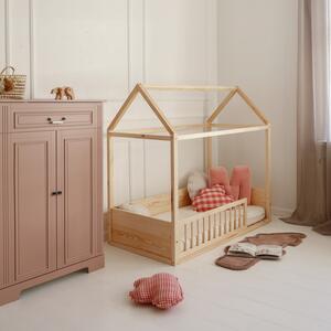 Zestaw Wood Nest – łóżko domek Montessori 70 × 140 cm z kompletem barierek Bellamy Wood Nest
