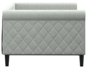 Sofa z funkcją spania, jasnoszara, 90x190 cm, obita aksamitem