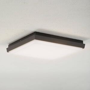 Lucande lampa sufitowa zewnętrzna LED Amra, 30 cm, kątowa, antracytowa Amra, czarny, tworzywo sztuczne, nowoczesny