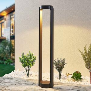 Słupek oświetleniowy LED Habsa Lucande, czarny, aluminium, nowoczesny