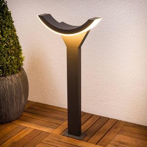Lucande Słupek oświetleniowy LED HALF, czarny, aluminium, nowoczesny
