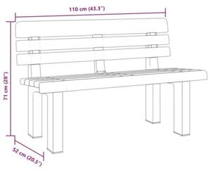 Ławka ogrodowa, antracytowa, 110x52x71 cm, polipropylen