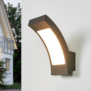 Kinkiet zewnętrzny LED Juvia Lucande, czarny, aluminium, nowoczesny