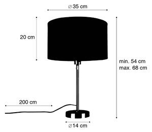 Lampa stołowa czarna regulowana z kloszem jasnoszarym 35 cm - Parte Oswietlenie wewnetrzne