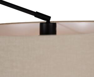 Lampa podłogowa czarna z kloszem jasnobrązowym 50 cm regulowana - Editor Oswietlenie wewnetrzne