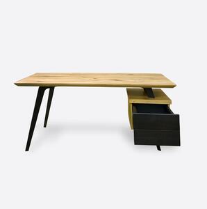 Nowoczesne biurko z drewna dębowego na metalowych nogach VITA II