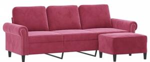Sofa 3-osobowa z podnÃ³Å¼kiem winna czerwieÅ 180 cm, aksamit