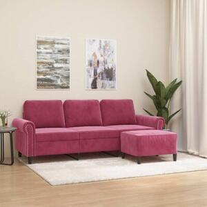 Sofa 3-osobowa z podnÃ³Å¼kiem winna czerwieÅ 180 cm, aksamit