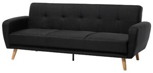 Nowoczesna sofa 3-osobowa rozkładana z funkcją spania pikowana czarna Florli Beliani