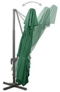 Parasol wiszący z podwójną czaszą, 400x300 cm, zielony