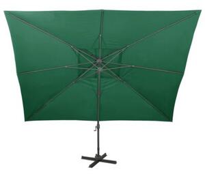 Parasol wiszący z podwójną czaszą, 400x300 cm, zielony