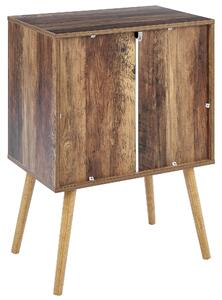 Rustykalna komoda do salonu szafka 3 szuflady ciemne drewno z szarym Batley Beliani