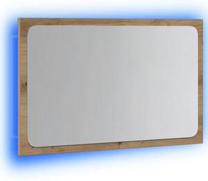 Lustro Åazienkowe z LED, dÄ b artisan, 60x8,5x38 cm