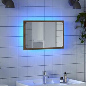 Lustro Åazienkowe z LED, dÄ b artisan, 60x8,5x38 cm