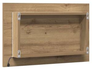 Lustro Åazienkowe z LED, dÄ b artisan, 60x8,5x38 cm